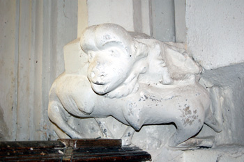 Beast at the south side of the chancel east window August 2010